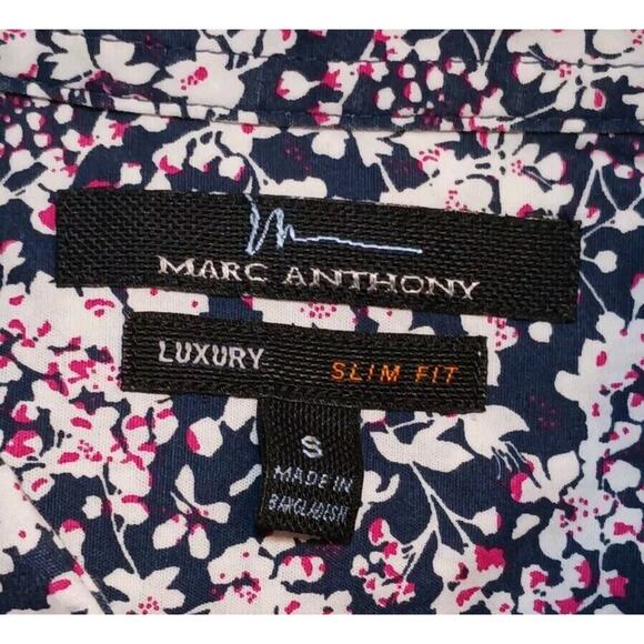 Marc Anthony Floral Button Down Long Sleeve Luxury Slim Fit Shirt Small - Picture 3 of 10